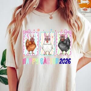 Happy Easter 2026 Shirt, Cute Easter Chicks Tshirt, Summer Easter Tee